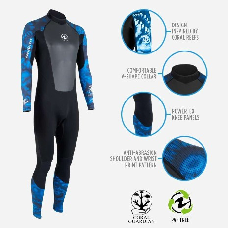 Aqua Lung HydroFlex 1mm Womens Wetsuit - Camo Blue - DolphinScuba