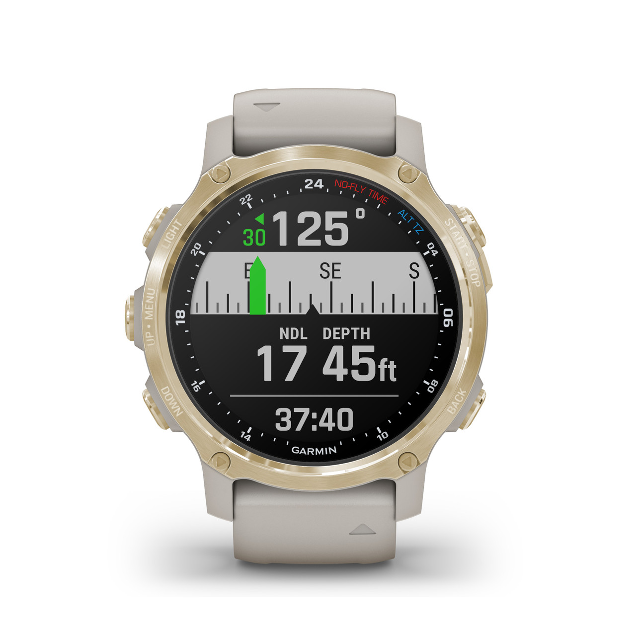 Garmin Descent Mk2S Light Gold with Light Sand Silicone Band