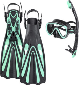 Sea Elite M1 Starter Single Lens Mask, Fins, and Snorkel Package