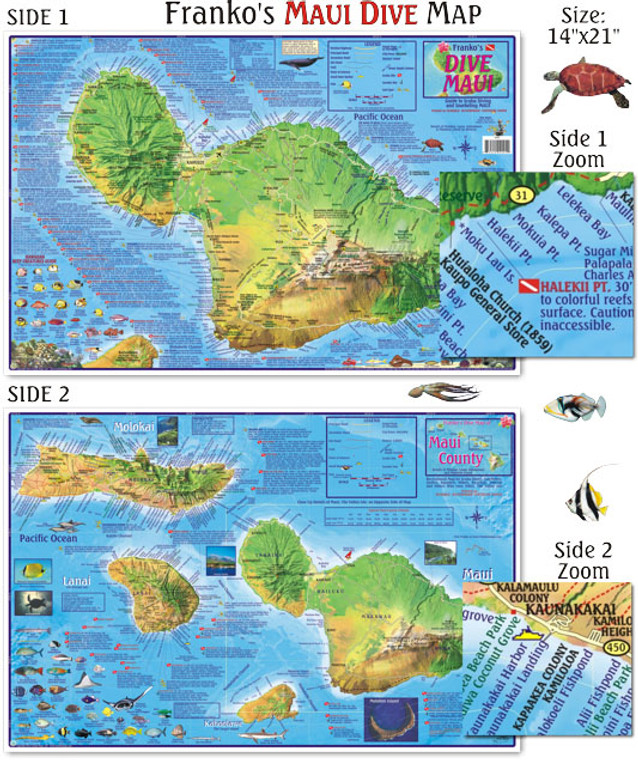 Franko Maps - Maui Dive Map