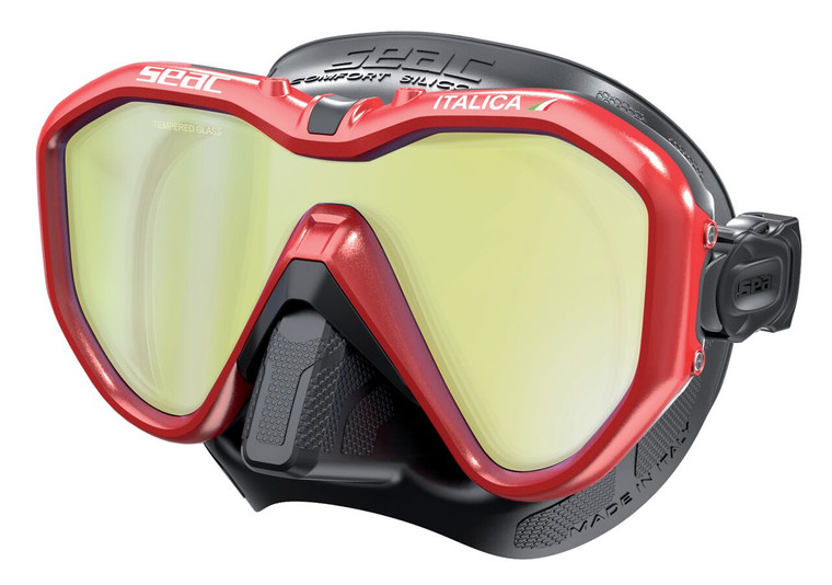 SEAC Italica Scuba Diving Snorkeling Tinted Mask Mono lens Silicone Black