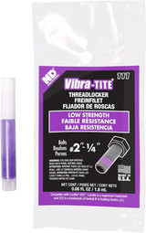 Vibra-Tite Thread Locker 111, purple liquid in 1.8mL capsule, low strength, removable, ATTACHMENT brand.