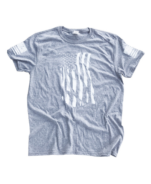 Dara Flag Print T-Shirt - Grey