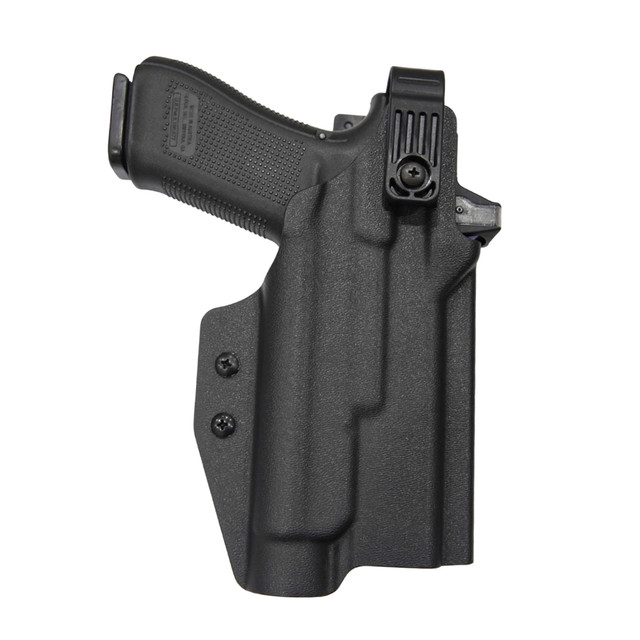 DARA Level II Duty Holster, a level 2 retention holster for semi-automatic handguns, black kydex.