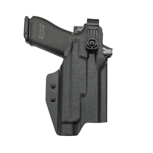 In stock Level 2 Retention Duty Holster for Glock 19 w/ TLR-1 light and DBL2-L attachment.