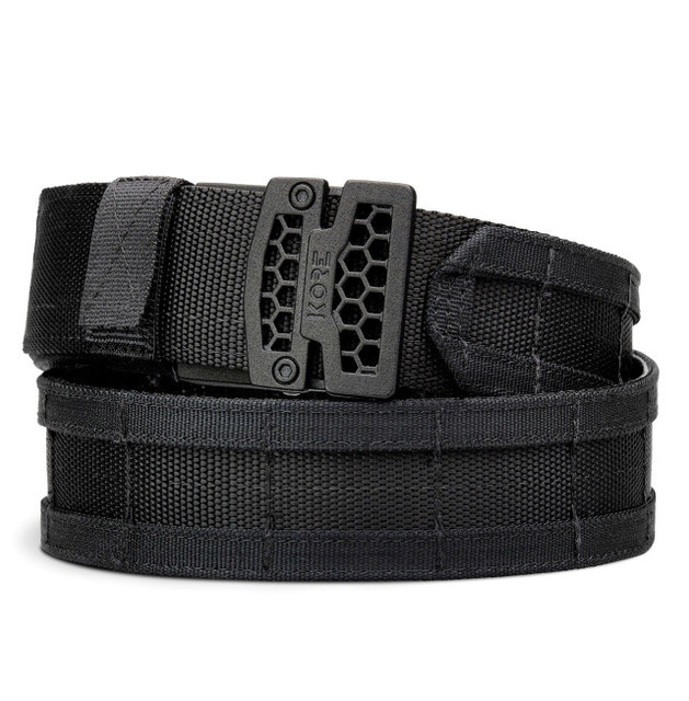 Black Battle Belt from Kore Essentials, 1.75" molle lined inner outer belt. Black Battle Belt from Kore Essentials, 1.75" molle lined inner outer belt.