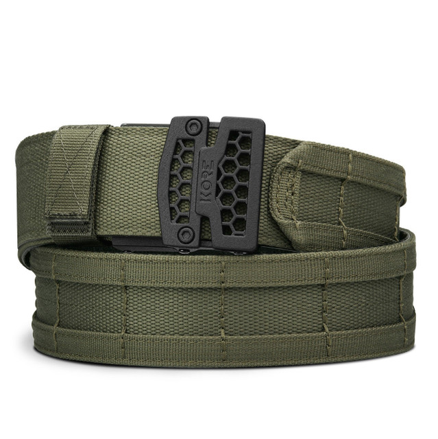 Ranger Green Battle Belt from Kore Essentials, 1.75" molle lined inner outer belt.