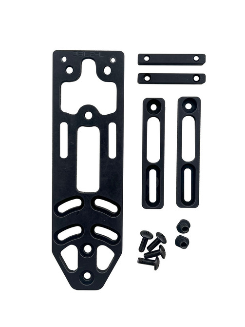 DARA DBL2-L + ALQD System, black metal holster attachment parts with screws and mounts included.