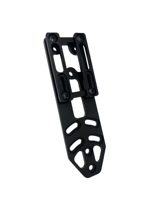 DARA DBL2-L Holster Attachment, black, featuring ALQD System, designed for MOLLE webbing and belts.