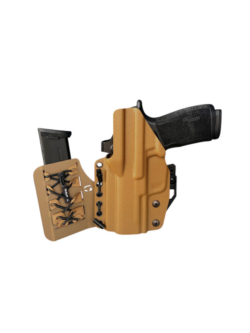 DARA DCS Concealment Gun Holster, tan AIWB Appendix Rig with detachable mag carrier and IWB.