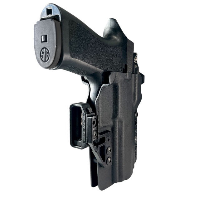 Dara Concealment OWB Holster, black, low-profile design for concealed carry, part of DCS System.
