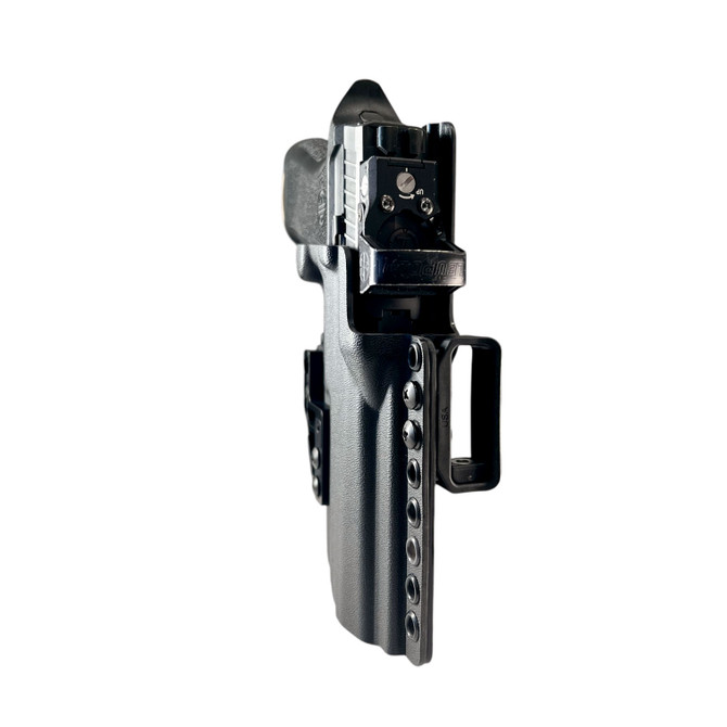 Dara Concealment OWB Holster, a low-profile, black, outside-the-waistband holster for concealed carry with minimal printing.