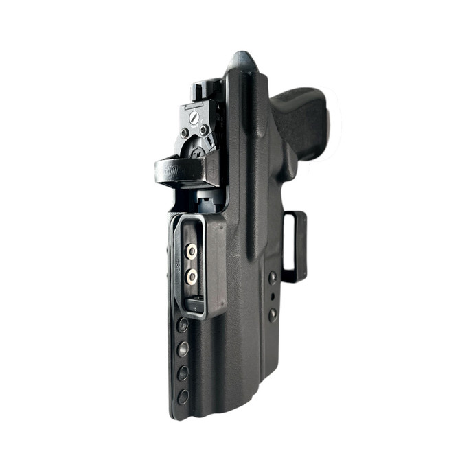 Dara Concealment OWB Holster, black, sleek design for concealed carry, part of Dara Concealment System.