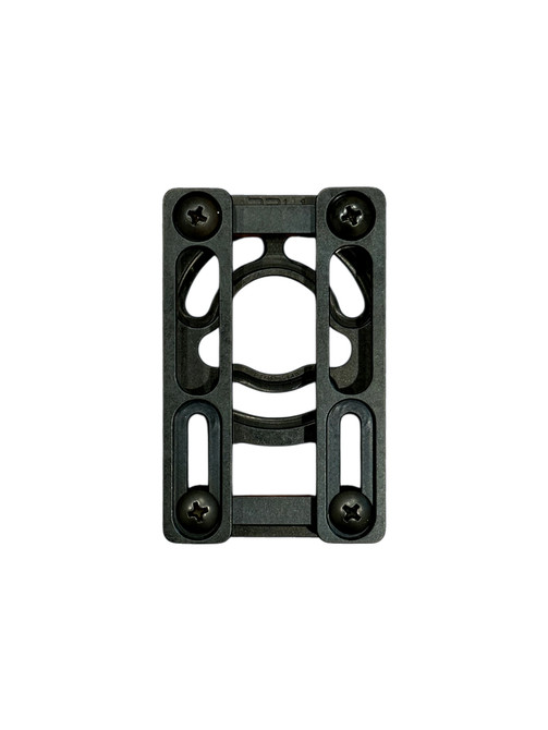 DBL1 attachment by Dara Holsters, black, machined aluminum, versatile, adjustable, premium construction, MOLLE webbing compatible.