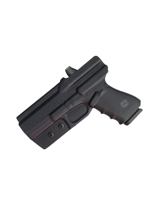 DARA IWB Holster, a black inside-the-waistband kydex pistol holster, for concealed carry, custom molded, for CANIK TP9 ELITE COMBAT.