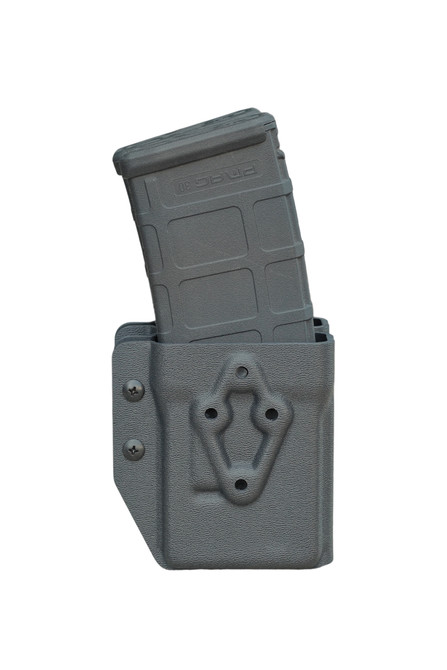 Kydex AR Mag Carrier, ambidextrous, .125" thick, adjustable retention system, for AR15 platform magazines.