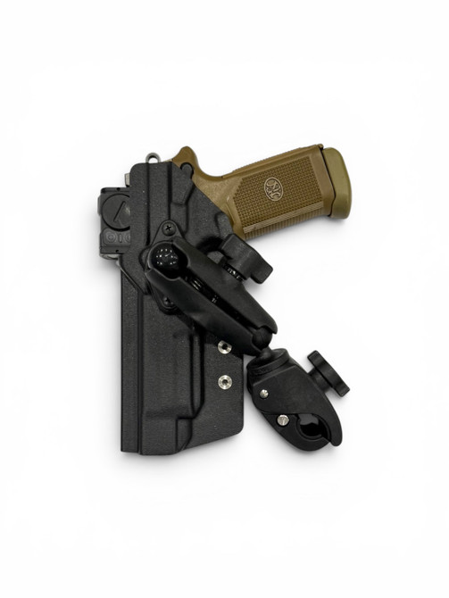 DARA vehicle mounted holster for Glock, Sig, HK, 1911, Taurus, kydex car holster with RAM mount.