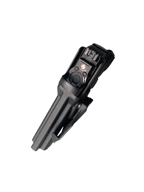 DARA OWB Paddle Holster, black kydex paddle holster with adjustable retention and stainless steel hardware.