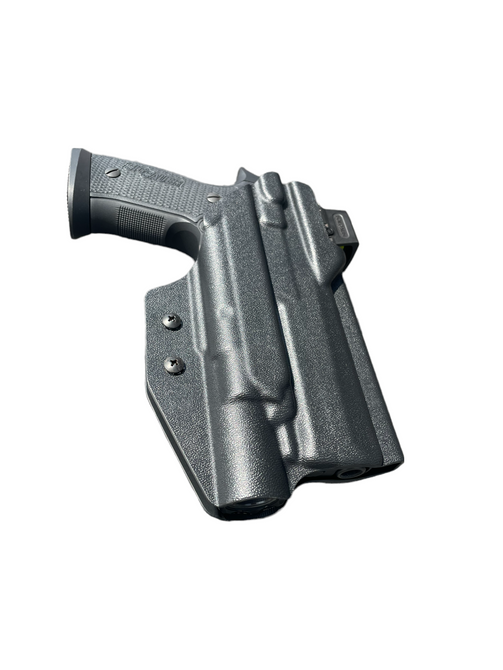 DARA Light bearing OWB Paddle Holster, black kydex paddle holster for outside waistband carry.