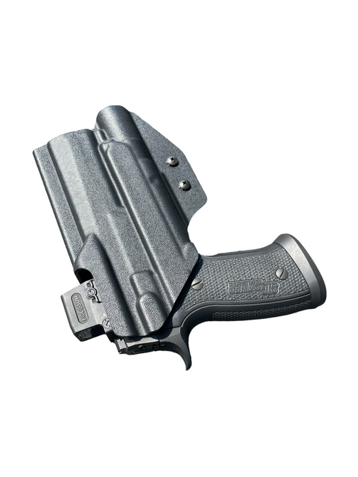 DARA Light bearing OWB Paddle Holster, black kydex paddle holster for outside waistband carry.