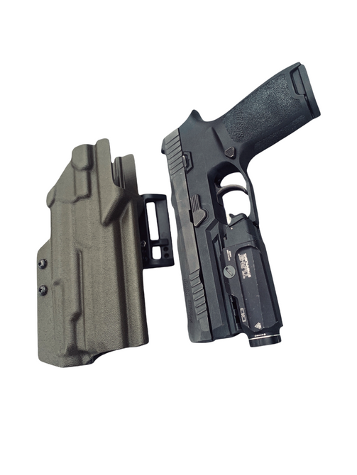 DARA Light bearing OWB Holster, TLR-1 compatible, for SureFire LG and Olight lights, laser bearing.