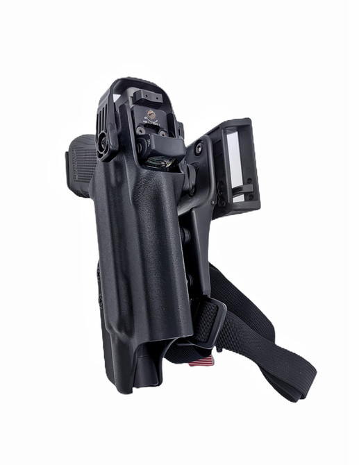 Dara Level 2 Duty Holster with light bearing, level II retention holster, kydex holster, duty holster.