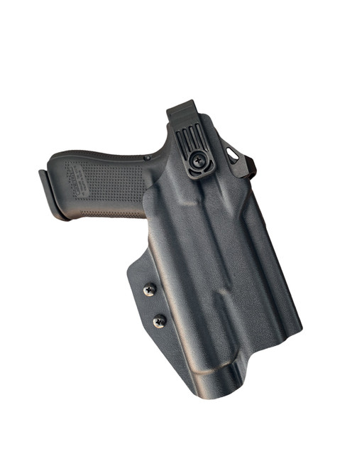DARA Level 2 Duty Holster for semi-automatic handguns, black kydex, level II retention, duty use.