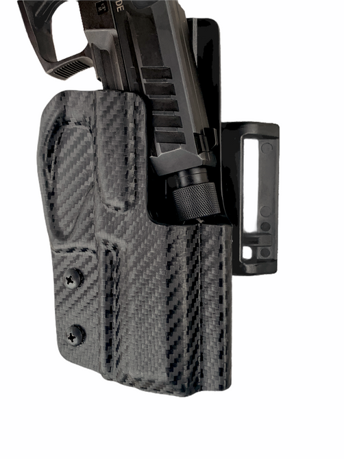 DARA Action Sport Holster, IDPA legal, competition holster for quick draw, USPSA, race holster design.