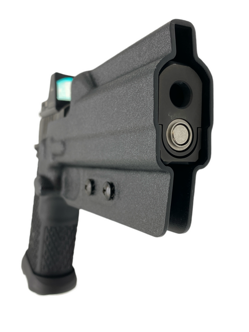DARA Action Sport Holster, black, for fast draw, IDPA, USPSA, and IPSC compliant, quick access.