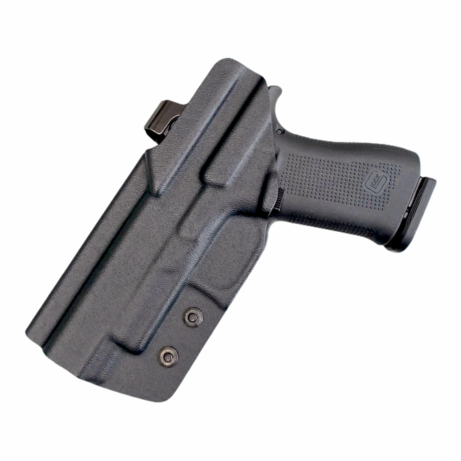 DARA IWB Holster, black kydex inside the waistband holster for semi-automatic handguns, optics ready design.