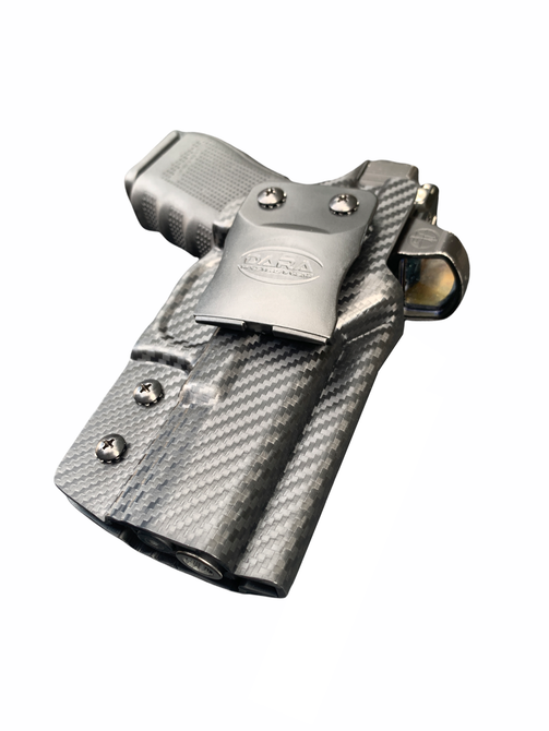 DARA IWB holster, carbon fiber design, Inside the Waistband Holster for concealed carry, gun holster.
