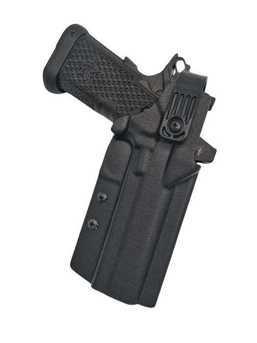 DARA CUSTOM LEVEL 2 DUTY HOLSTER, level 2 retention holster, kydex, for semi-automatic handguns.