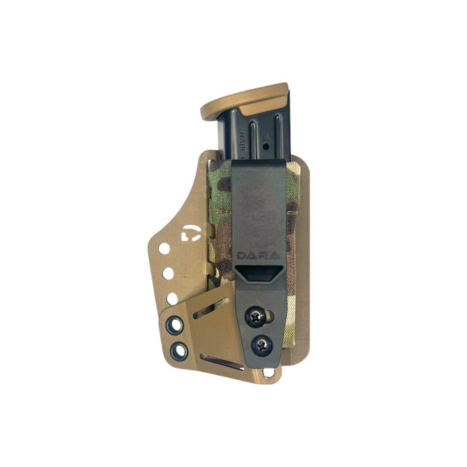 DARA IWB Single Mag Carrier in tan, hybrid design for secure pistol magazine carry.