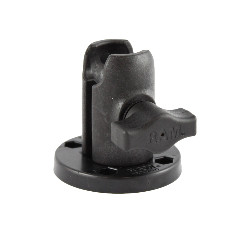 RAM Flat Surface Mount dashboard mount by ATTACHMENT, black color, with mounting hardware included.