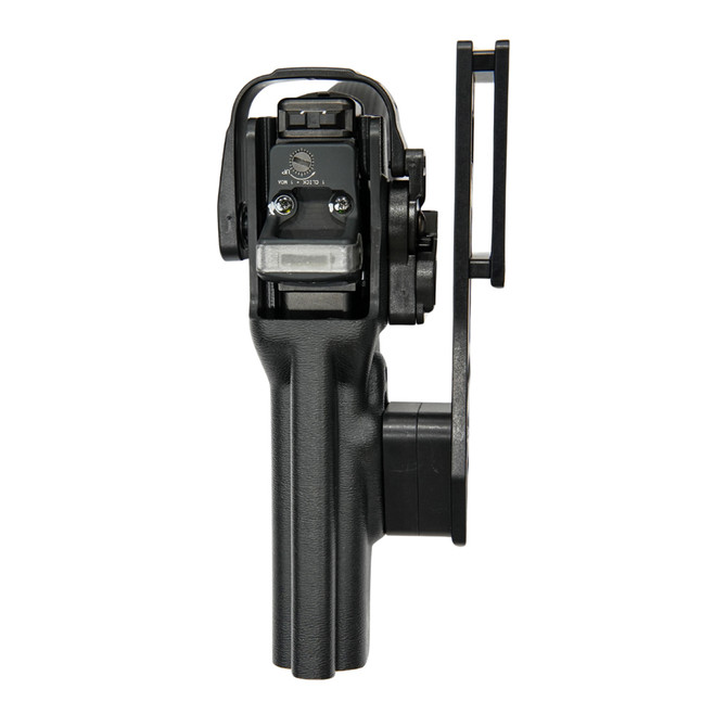Side view  - In stock Level 2 Retention Duty Holster for Glock 17 w/ DBL2-L attachment.