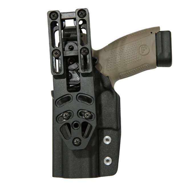 DARA CZ P10 DUTY HOLSTER, Level 2 Retention, Right-hand draw, Tan and Black color.