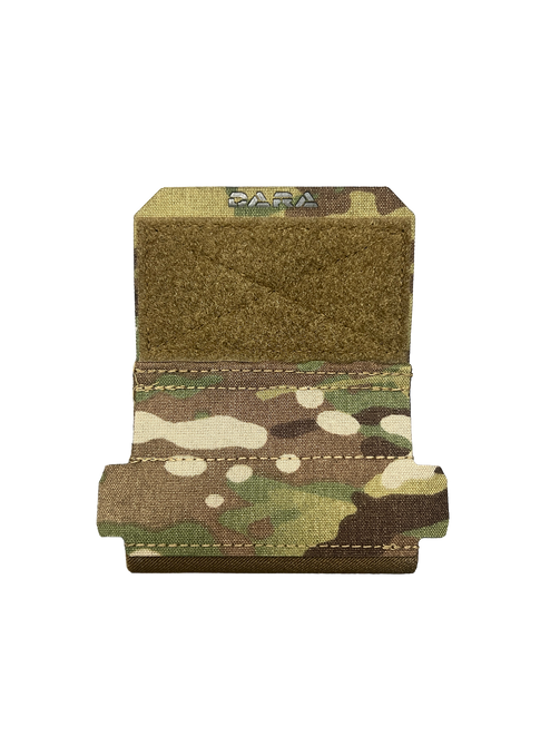 DARA TOURNIQUET CARRIER, camouflage green and brown, durable fabric, for most tourniquets, military style pouch.