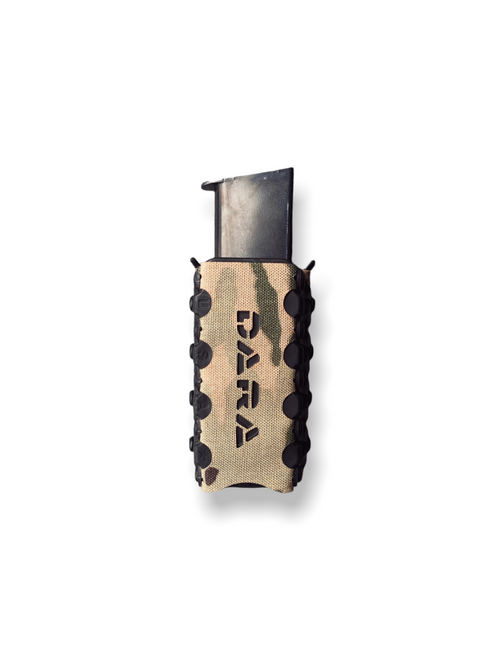 DARA AUTO RETENTION MAG CARRIER, tan, OWB universal mag pouch for competition, tactical use.