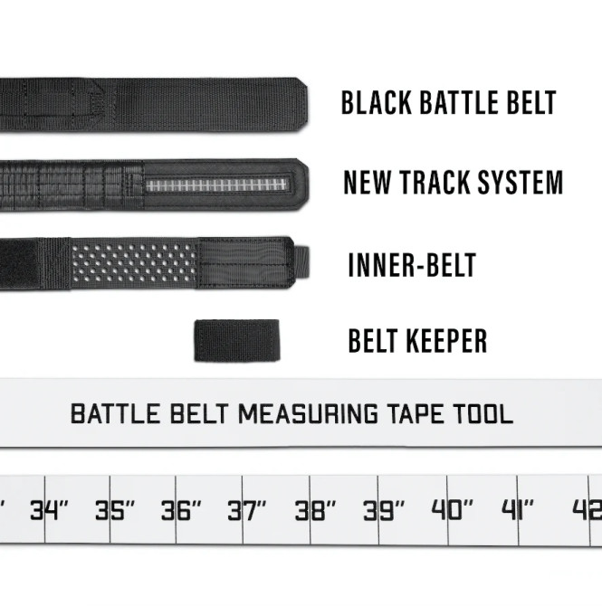 Kore Essentials Black 1.75" Battle Belt with inner Velcro liner belt and MOLLE belt keeper.
