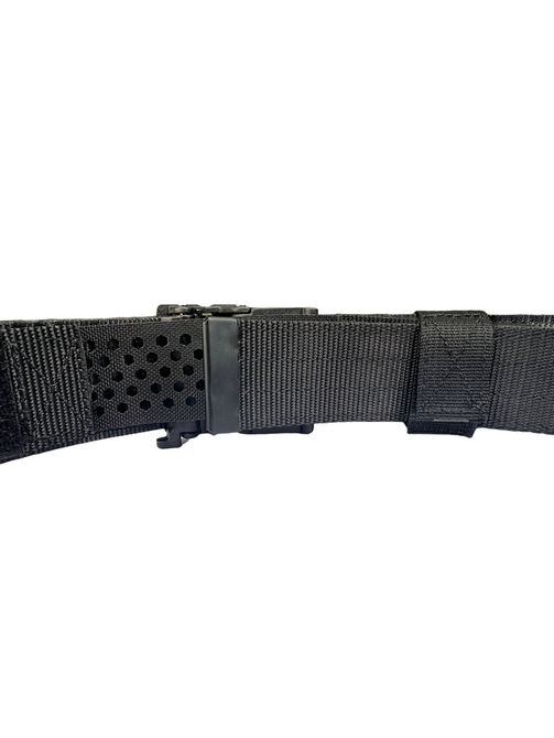 Kore Essentials Black Multicam 1.75" Battle Belt with inner Velcro liner and black buckle shown.