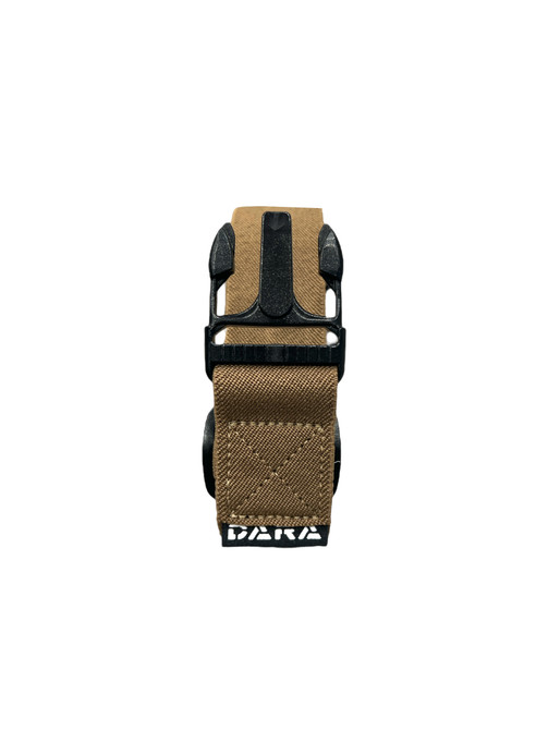 DARA 1.5" Elastic Leg Strap in Coyote Brown, adjustable one size fits all flexible leg strap.