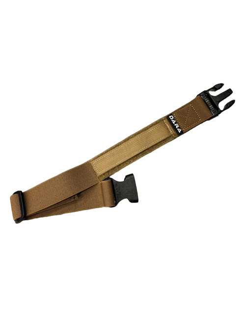 DARA 1.5" Elastic Leg Strap in Coyote Brown, adjustable one size fits all flexible leg strap.
