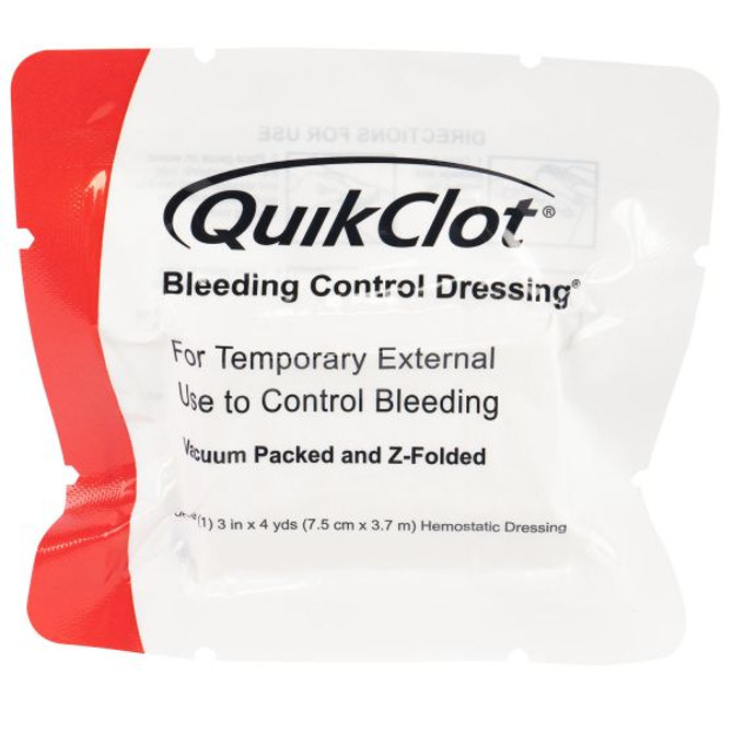 Quikclot Bleeding Control Z-Fold Dressing - 3 IN. X 4 YD