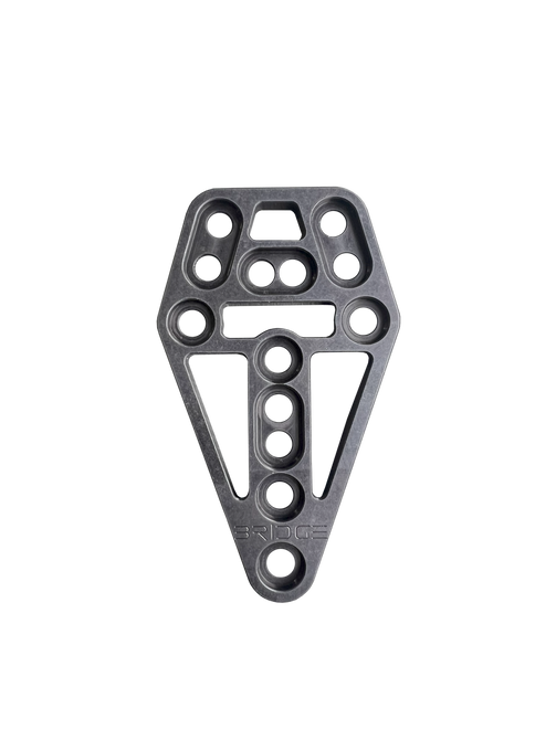 DARA The Bridge Specialty Hardware adapter, a black modular gear with multiple holes and attachment points.