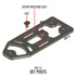 DARA DBL2 Holster Attachment with T Posts, Belt Loops and spacers in metallic finish displayed.
