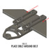 DARA DBL2 holster attachment, gray, with spacers and riser bars, for belts and MOLLE webbing.