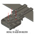 DARA DBL2 Holster Attachment, gray, with spacers and screws, for ALQD or holster installation.