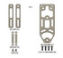 DARA DBL2-L Holster Attachment parts, including main body, belt loops, riser bars, and T posts.