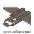 DARA DBL2-L Holster Attachment with ALQD System, gray metal, riser bars, belt loops, T posts.