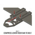 DARA DBL2 Holster Attachment, machined for durability, compatible with various belts and MOLLE webbing systems.